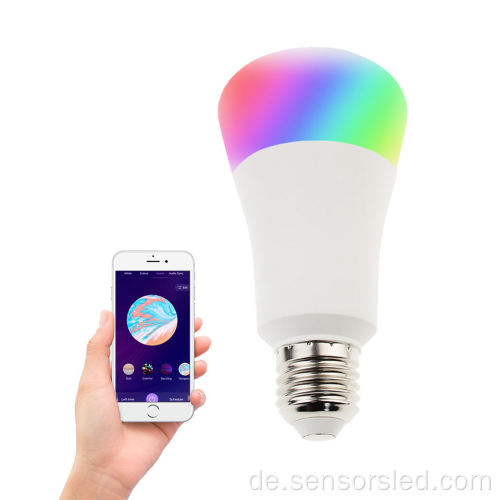 Für das iPhone -kontrollierte E27 Wireless RGB/RGBW LED -Glühbirne mit WLAN -Controller